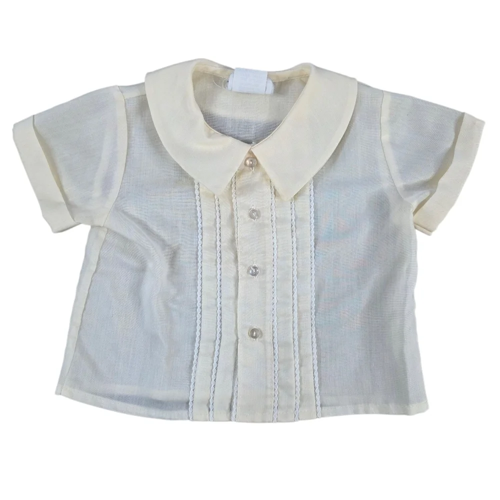 Vintage Nana’s Pet Baby Outfit 0–3 Months – JCPenney Exclusive – Cream Suspender